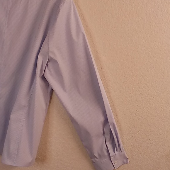 Quintessential Lagenlook Chambray Office Minimalist Sz XL Blue-White Colors HMBC - Picture 4 of 13